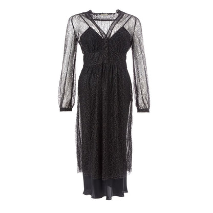 Vestido elegante de nailon negro de Lardini