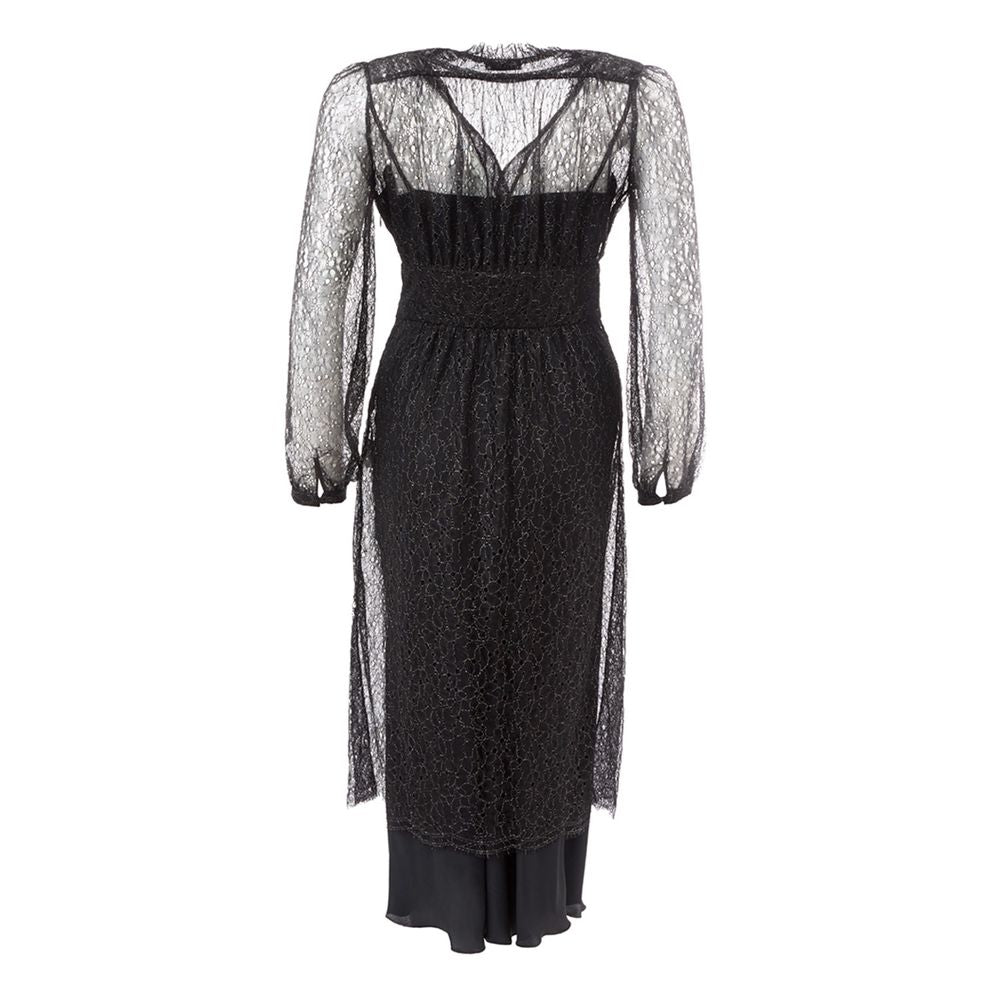 Vestido elegante de nailon negro de Lardini