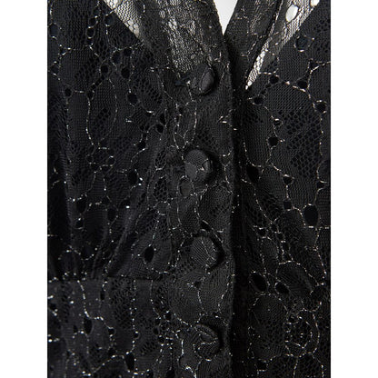 Vestido elegante de nailon negro de Lardini