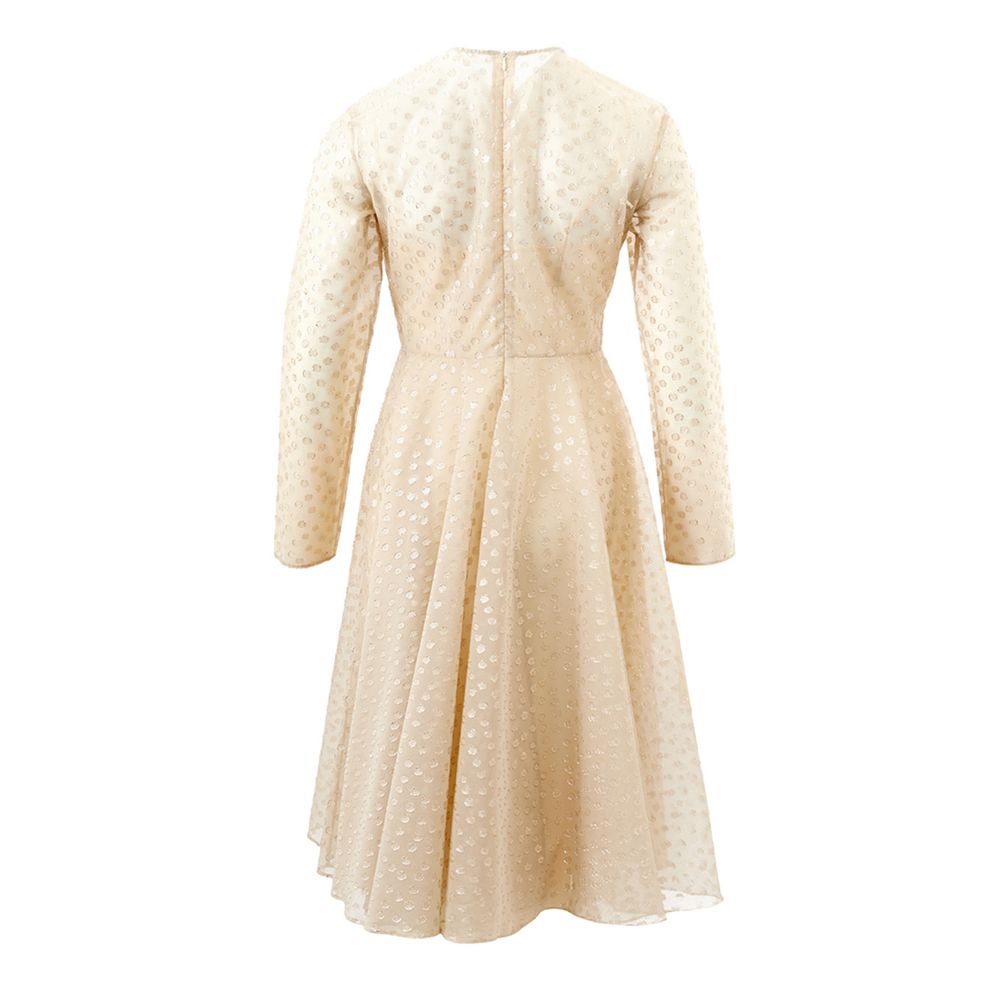 Vestido elegante de algodón beige Lardini