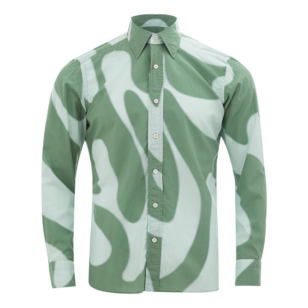 Camisa elegante de algodón verde de Tom Ford para hombre