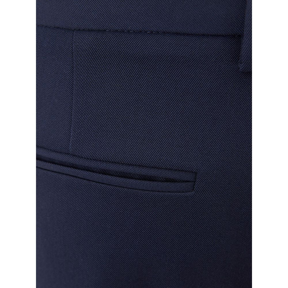 Pantalones elegantes de lana azul Lardini para mujer