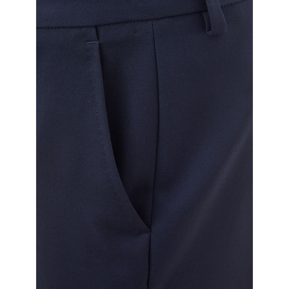 Pantalones elegantes de lana azul Lardini para mujer