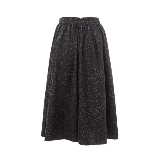 Lardini Elegant Black Polyethylene Midi Skirt