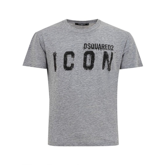 Camiseta de algodón gris elegante de Dsquared² para hombres con estilo