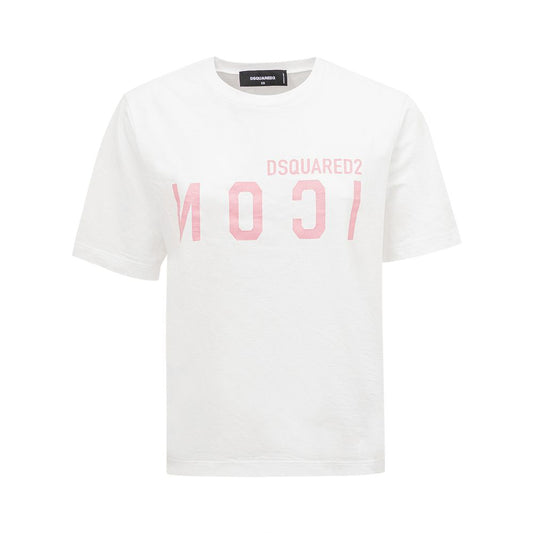 Camiseta elegante de algodón blanca de Dsquared² para mujeres con estilo