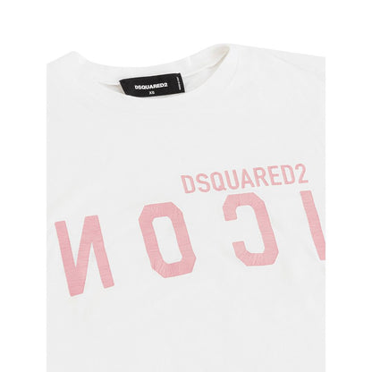 Camiseta elegante de algodón blanca de Dsquared² para mujeres con estilo