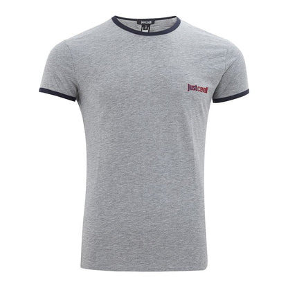 Camiseta elegante de algodón gris Just Cavalli para hombre