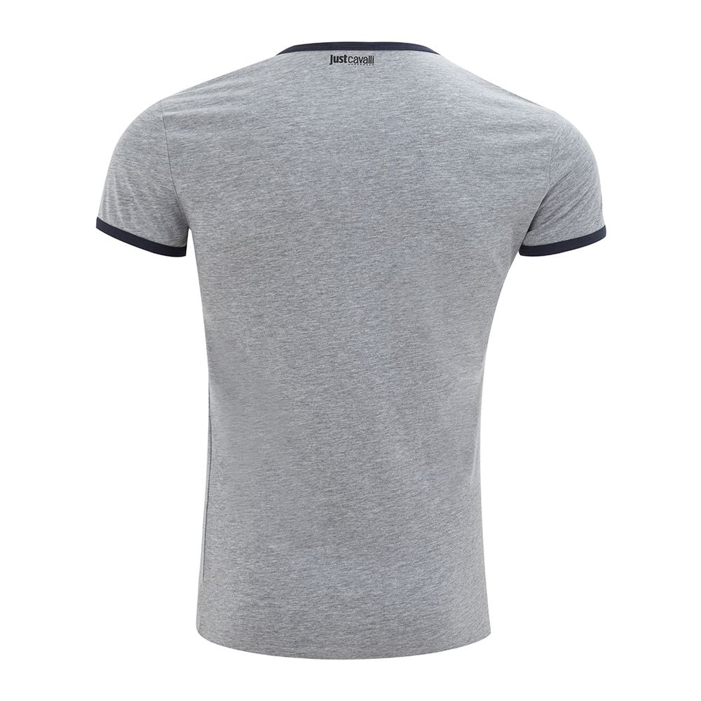 Camiseta elegante de algodón gris Just Cavalli para hombre