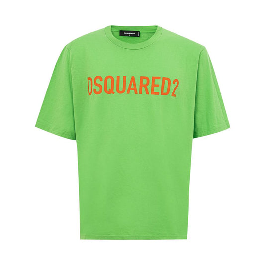 Camiseta de algodón verde eléctrico Dsquared² para hombre