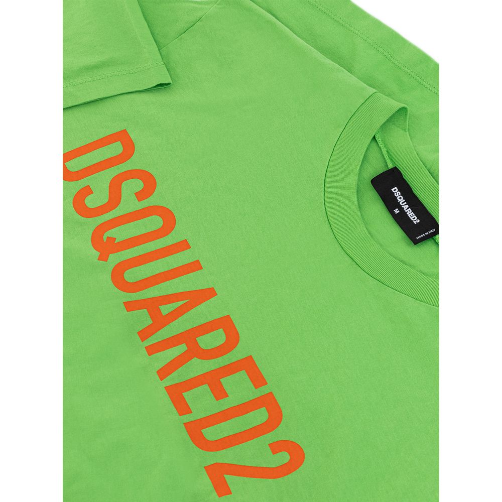 Camiseta de algodón verde eléctrico Dsquared² para hombre