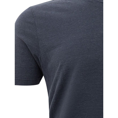 Gran Sasso Elegante camiseta de algodón gris