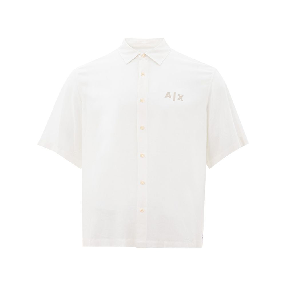 Camisa elegante de viscosa blanca de Armani Exchange para hombre