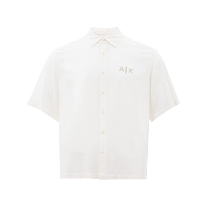 Camisa elegante de viscosa blanca de Armani Exchange para hombre