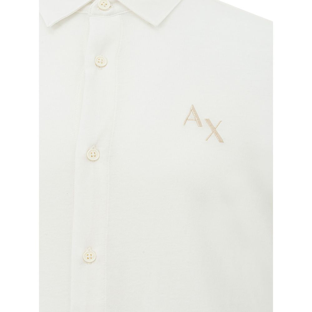 Camisa elegante de algodón orgánico blanca de Armani Exchange