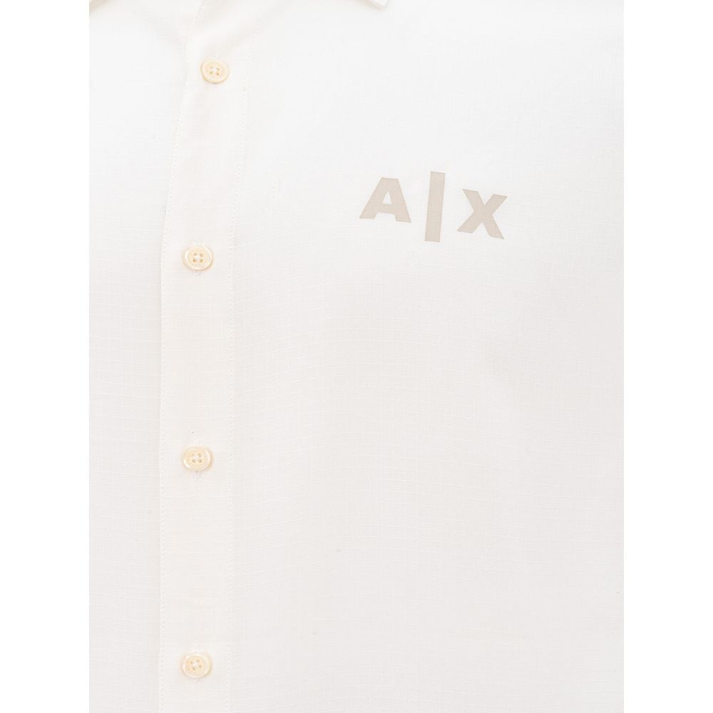 Camisa elegante de viscosa blanca de Armani Exchange para hombre