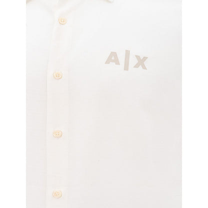 Camisa elegante de viscosa blanca de Armani Exchange para hombre