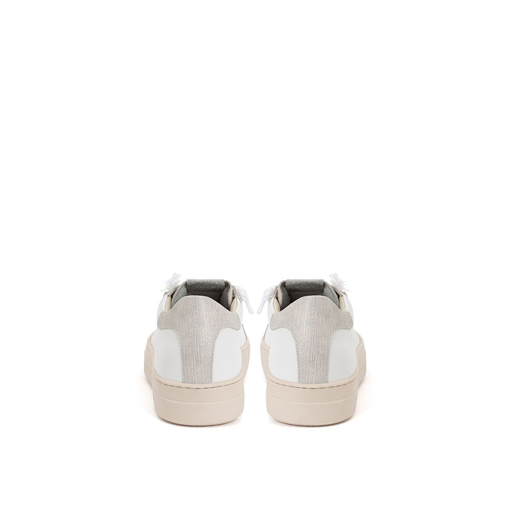 P448 Zapatillas elegantes de piel blanca