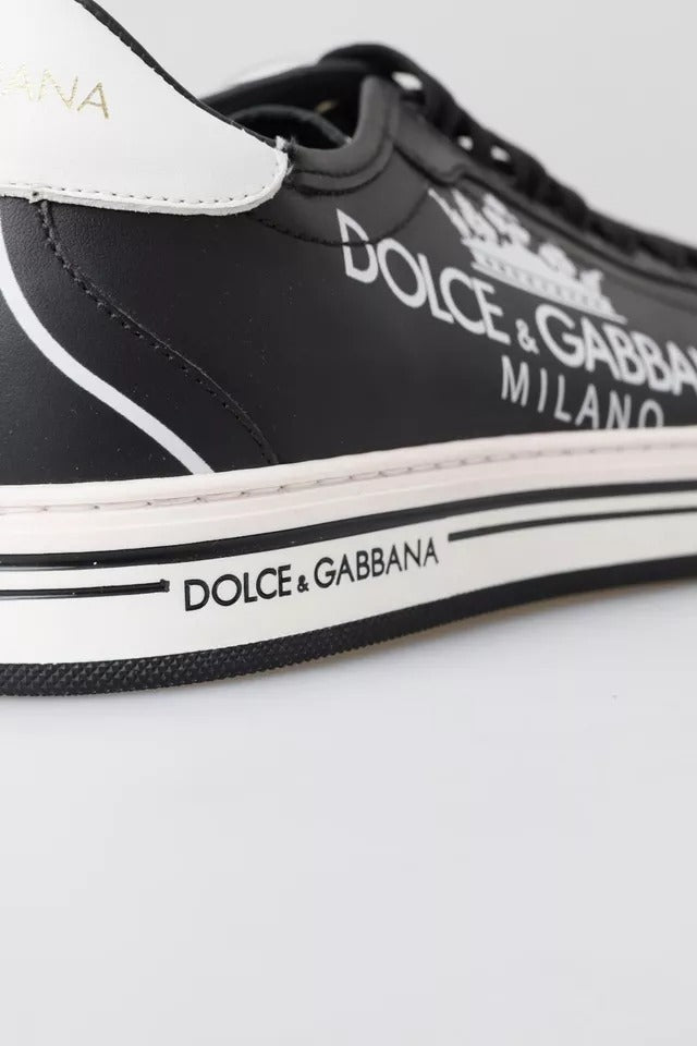 Zapatillas deportivas de piel negra Crown Milano de Dolce &amp; Gabbana