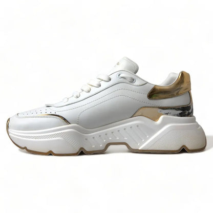 Zapatillas deportivas Daymaster de piel en oro blanco de Dolce &amp; Gabbana