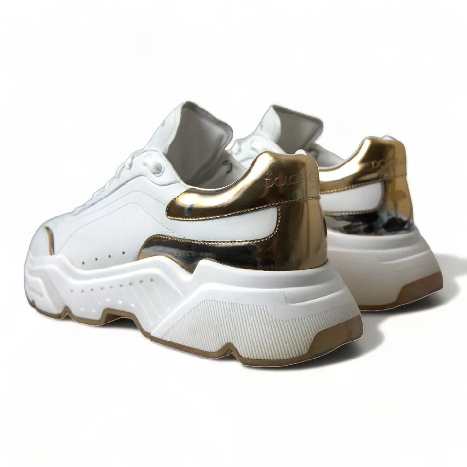 Zapatillas deportivas Daymaster de piel en oro blanco de Dolce &amp; Gabbana