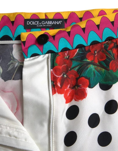 Pantalones cortos con estampado floral y lunares multicolor de Dolce &amp; Gabbana