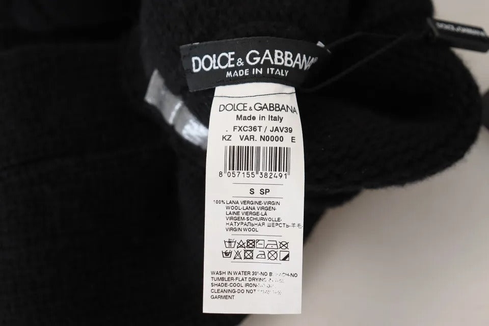 Calcetines largos de mujer de punto de lana de becerro en color negro de Dolce &amp; Gabbana