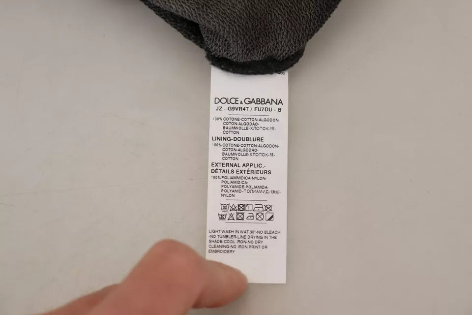 Sudadera con capucha y logotipo de algodón negro de Dolce &amp; Gabbana