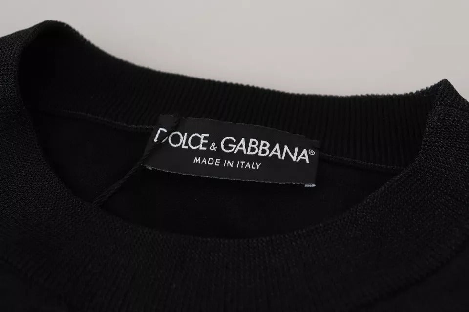 Suéter tipo jersey con logotipo de poliéster negro de Dolce &amp; Gabbana para hombre