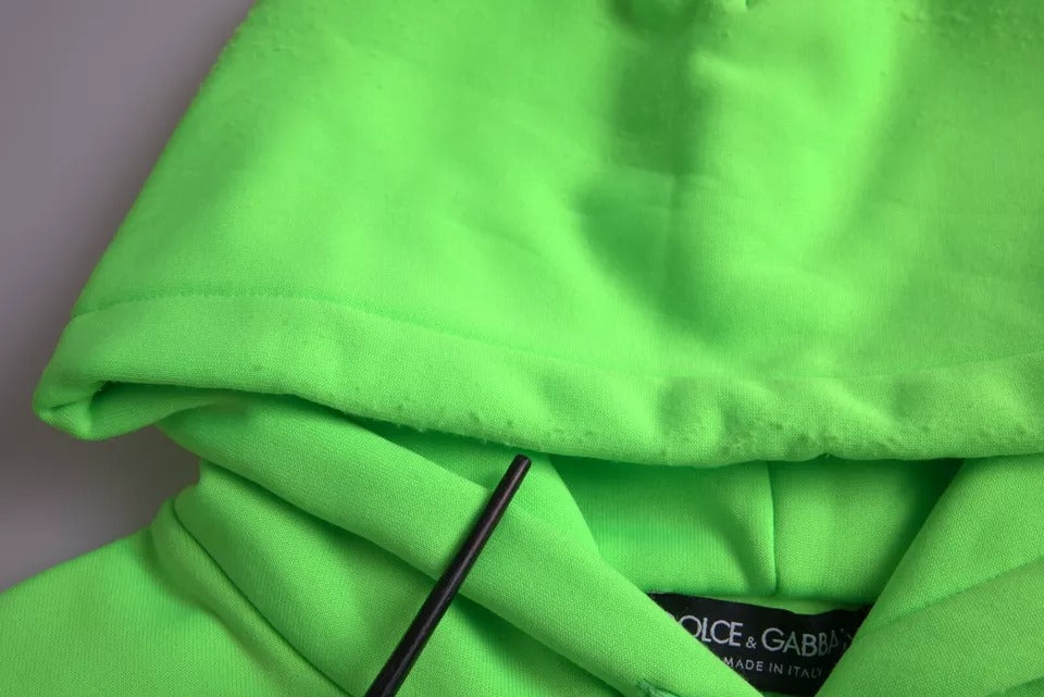 Sudadera con capucha y logotipo verde neón de Dolce &amp; Gabbana