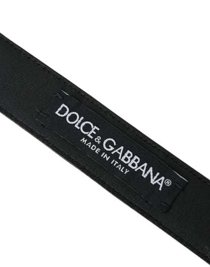 Cinturón de piel perforada con hebilla de metal en marrón oscuro de Dolce &amp; Gabbana para hombre