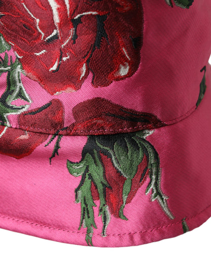 Gorra de pescador de algodón con estampado floral rosa de Dolce &amp; Gabbana para hombre