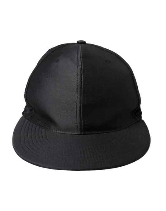 Gorra de béisbol con logotipo de algodón y seda negra de Dolce &amp; Gabbana para hombre