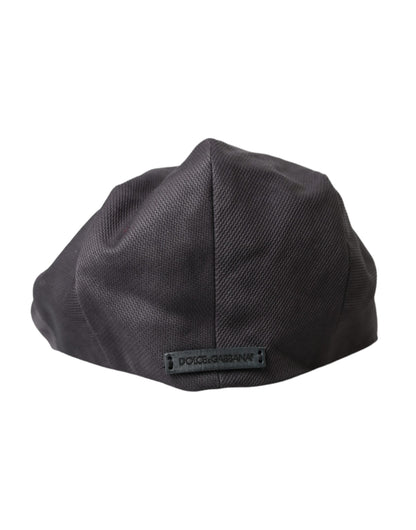 Gorra de vendedor de periódicos de tela de algodón gris Dolce &amp; Gabbana para hombre