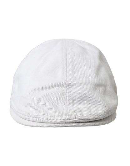 Gorra de vendedor de periódicos de tela de algodón blanca Dolce &amp; Gabbana para hombre