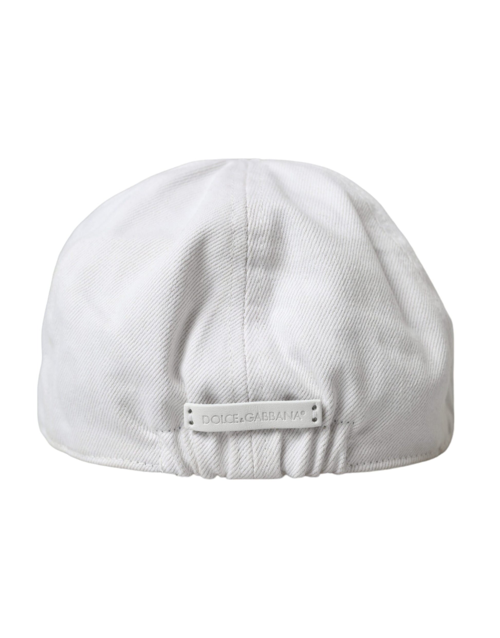 Gorra de vendedor de periódicos de tela de algodón blanca Dolce &amp; Gabbana para hombre