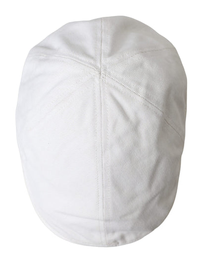 Gorra de vendedor de periódicos de tela de algodón blanca Dolce &amp; Gabbana para hombre