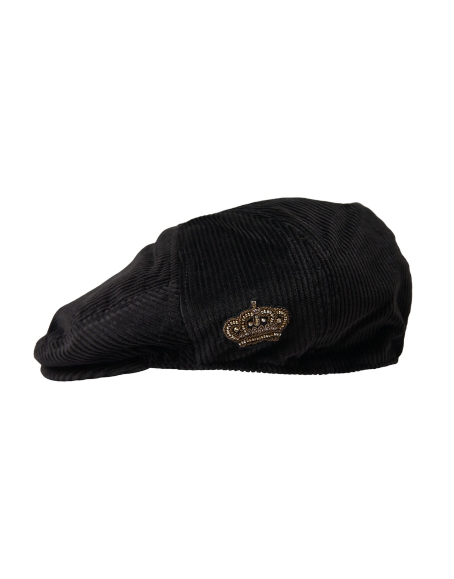 Gorra de pana negra con corona y diseño de repartidor de periódicos Dolce &amp; Gabbana para hombre