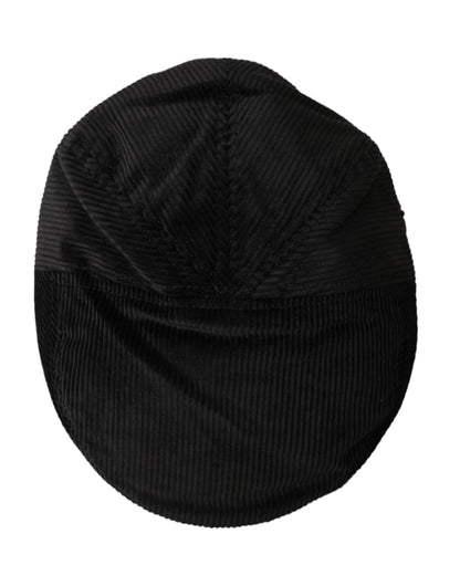 Gorra de pana negra con corona y diseño de repartidor de periódicos Dolce &amp; Gabbana para hombre