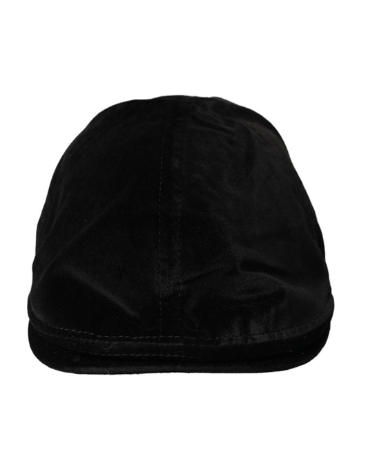 Gorra de vendedor de periódicos de algodón con corona negra de Dolce &amp; Gabbana para hombre