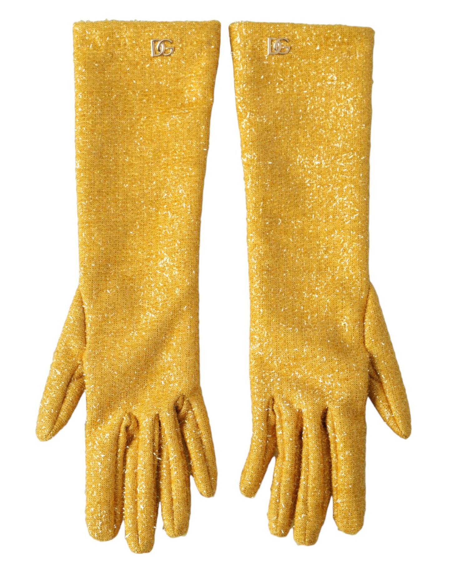 Guantes de media manga Fantasia de lúrex dorado de Dolce &amp; Gabbana