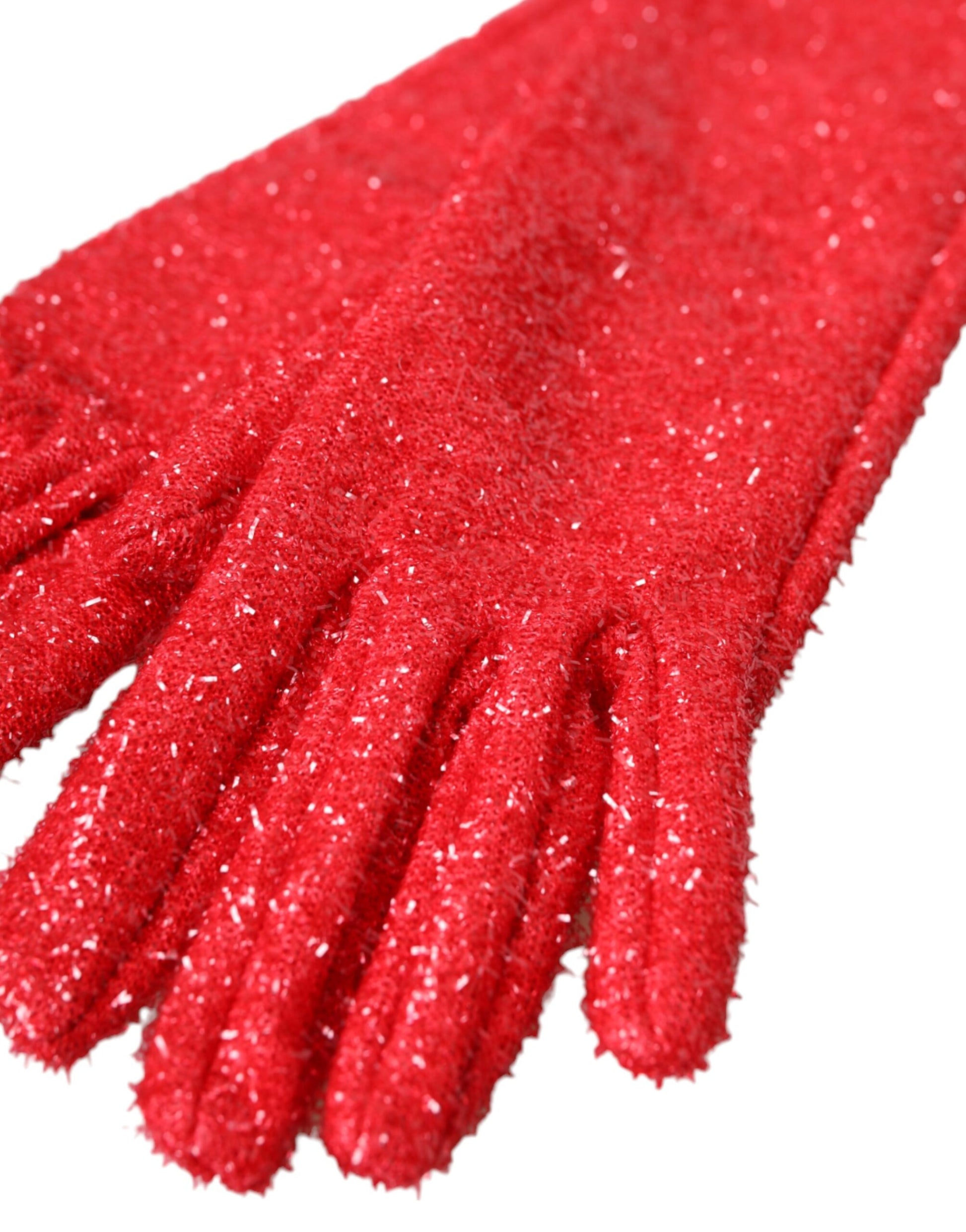 Guantes de media manga con diseño de fantasía de lúrex rojo de Dolce &amp; Gabbana