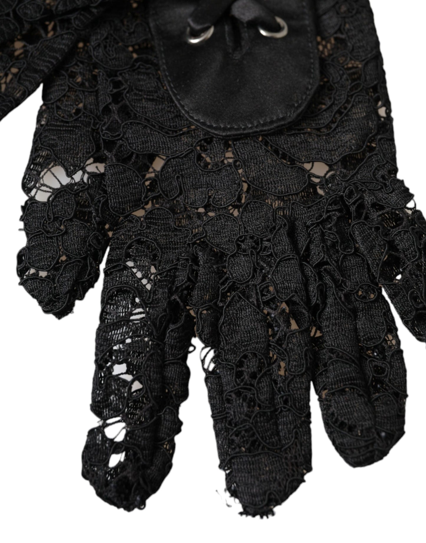 Guantes de encaje hasta el codo Taormina de Dolce &amp; Gabbana en color negro