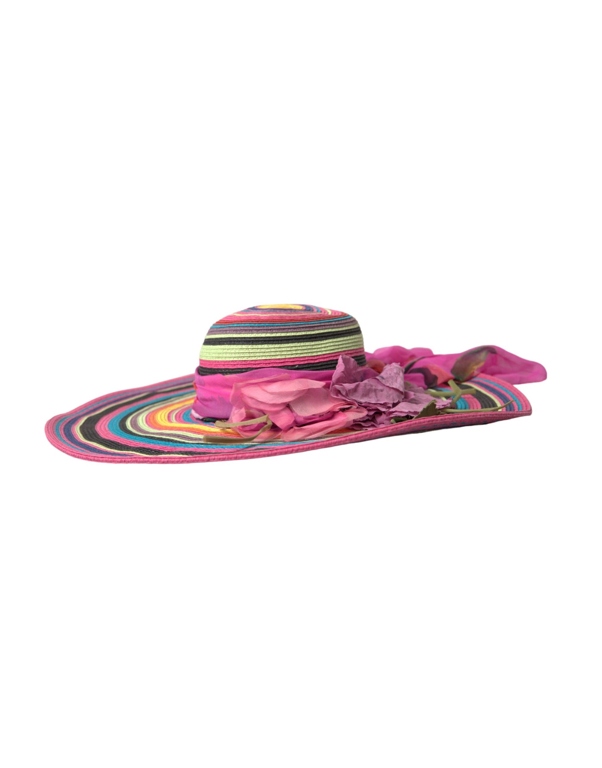 Sombrero flexible de ala ancha con diseño de fantasía multicolor de Dolce &amp; Gabbana
