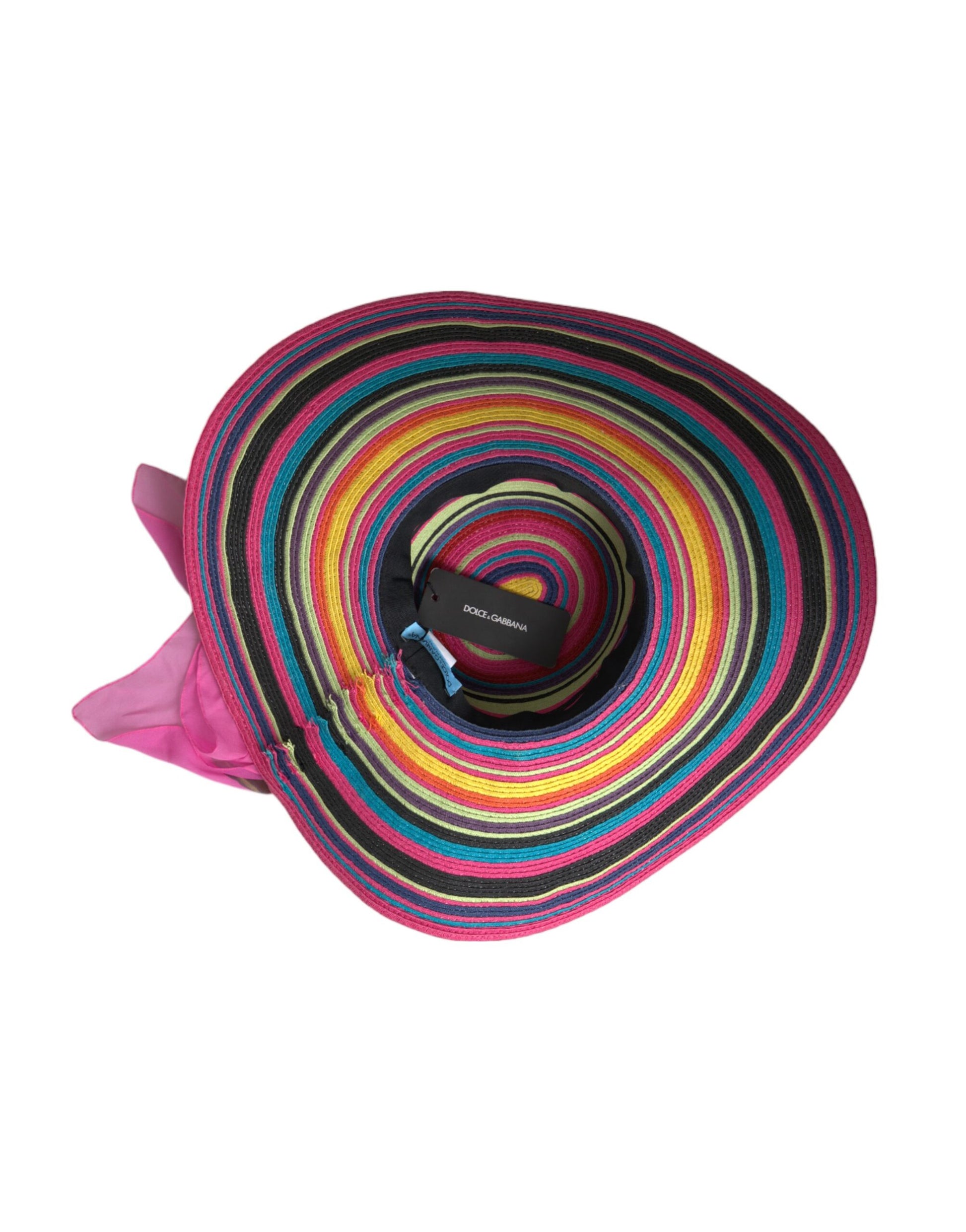 Sombrero flexible de ala ancha con diseño de fantasía multicolor de Dolce &amp; Gabbana