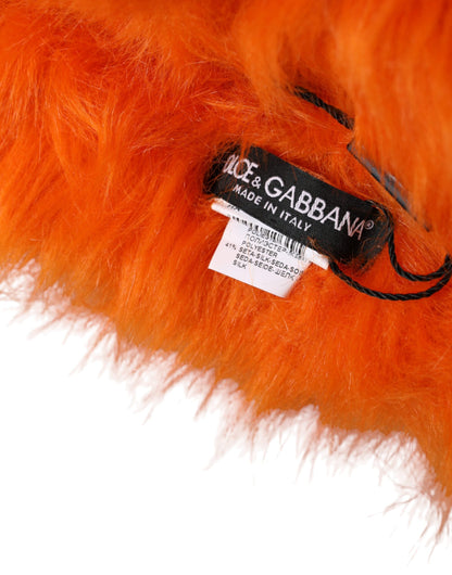 Gorro envolvente de piel sintética color naranja de Dolce &amp; Gabbana