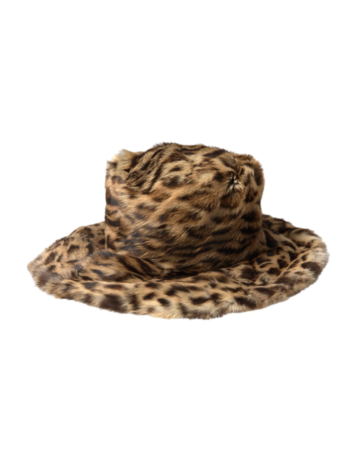 Sombrero de pescador de piel de leopardo marrón para mujer de Dolce &amp; Gabbana