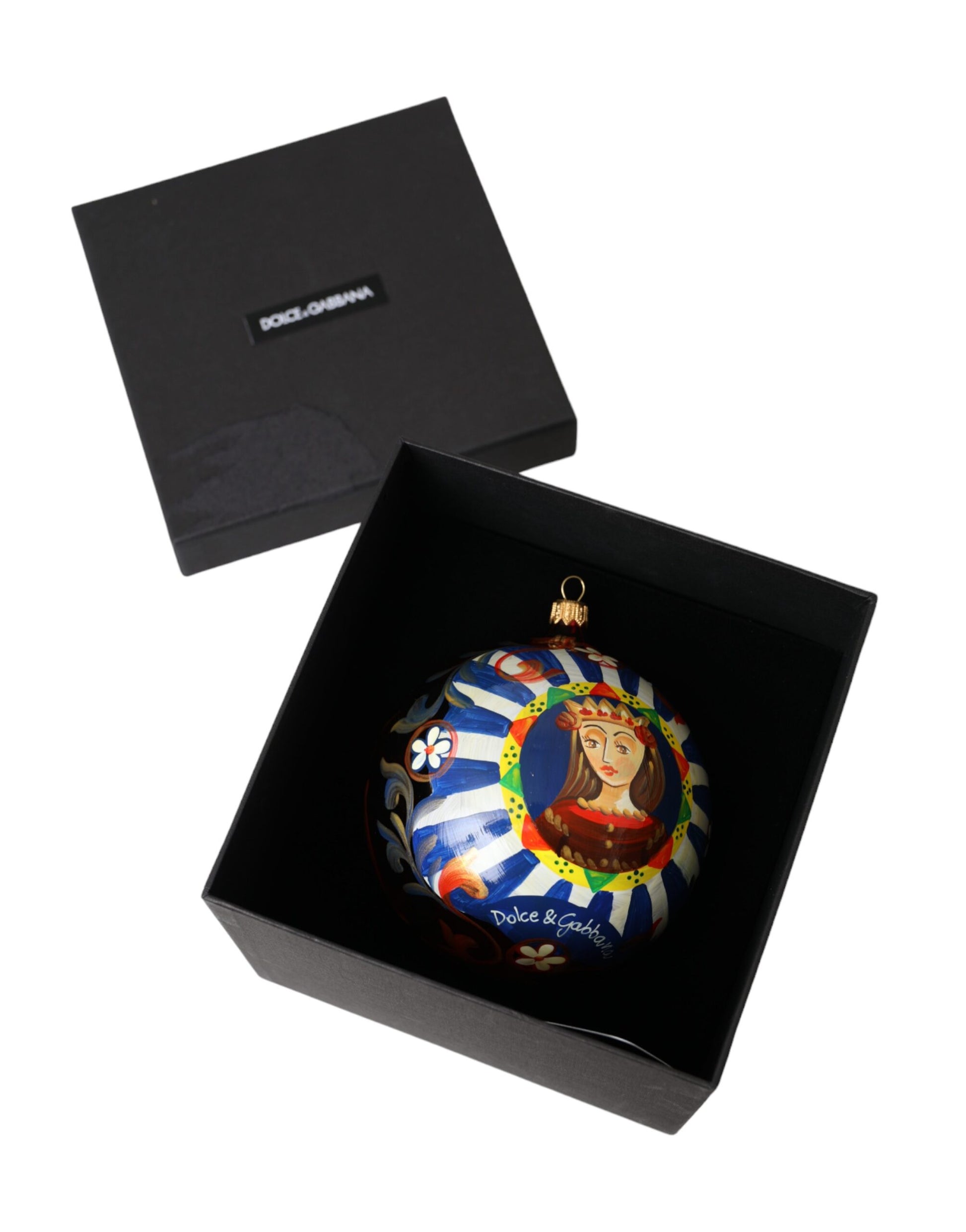 Dolce & Gabbana Multicolor Carretto Print Round Ornament Christmas Ball