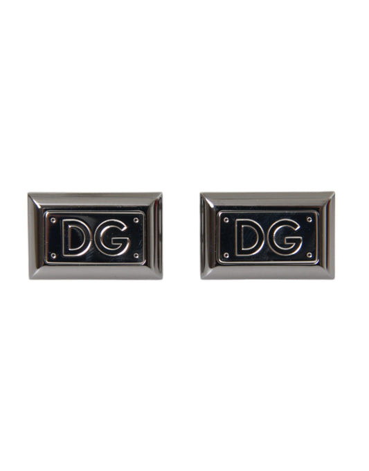 Gemelos con broche con el logotipo DG de latón bañado en plata de Dolce &amp; Gabbana