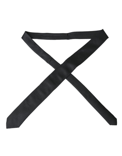 Corbata ajustable de algodón con estampado STAFF en color negro de Dolce &amp; Gabbana para hombre